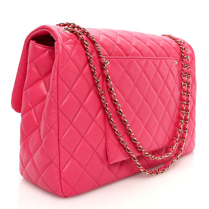 Chanel Caviar Quilted XXL Travel Flap Bag Dark Pink 3 of 10