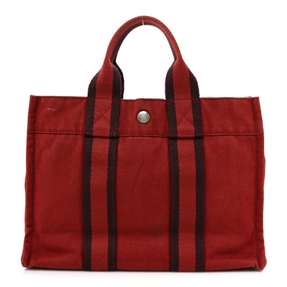 Hermes Canvas Herline PM Tote Red 1 of 16