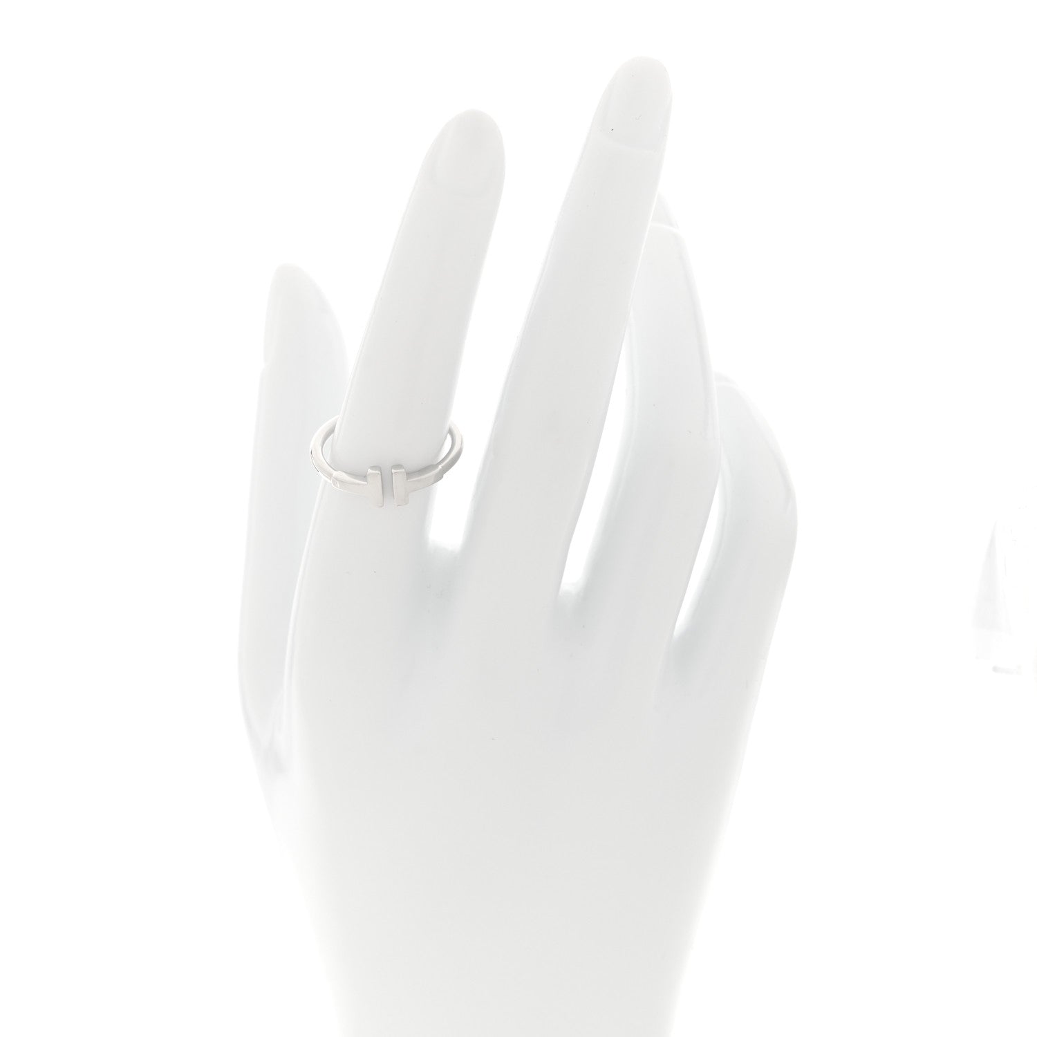 Tiffany 18K White Gold T Wire Ring 54 6.75 2 of 5