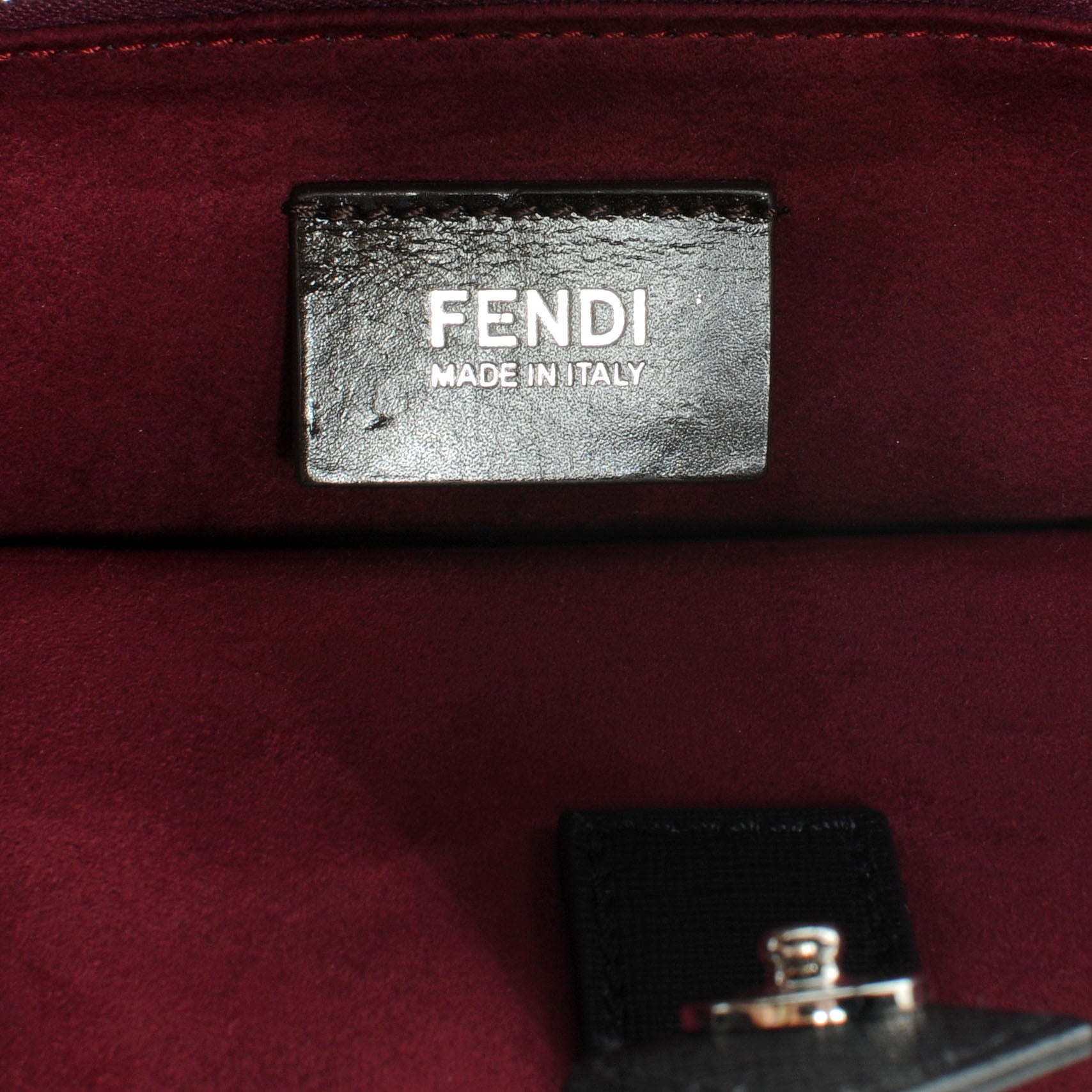 Fendi Vitello Elite Regular 2Jours Tote Black Vino 7 of 11