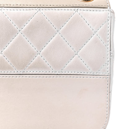Chanel Lambskin Calfskin Quilted Shoulder Flap Bag Beige White 13 of 15