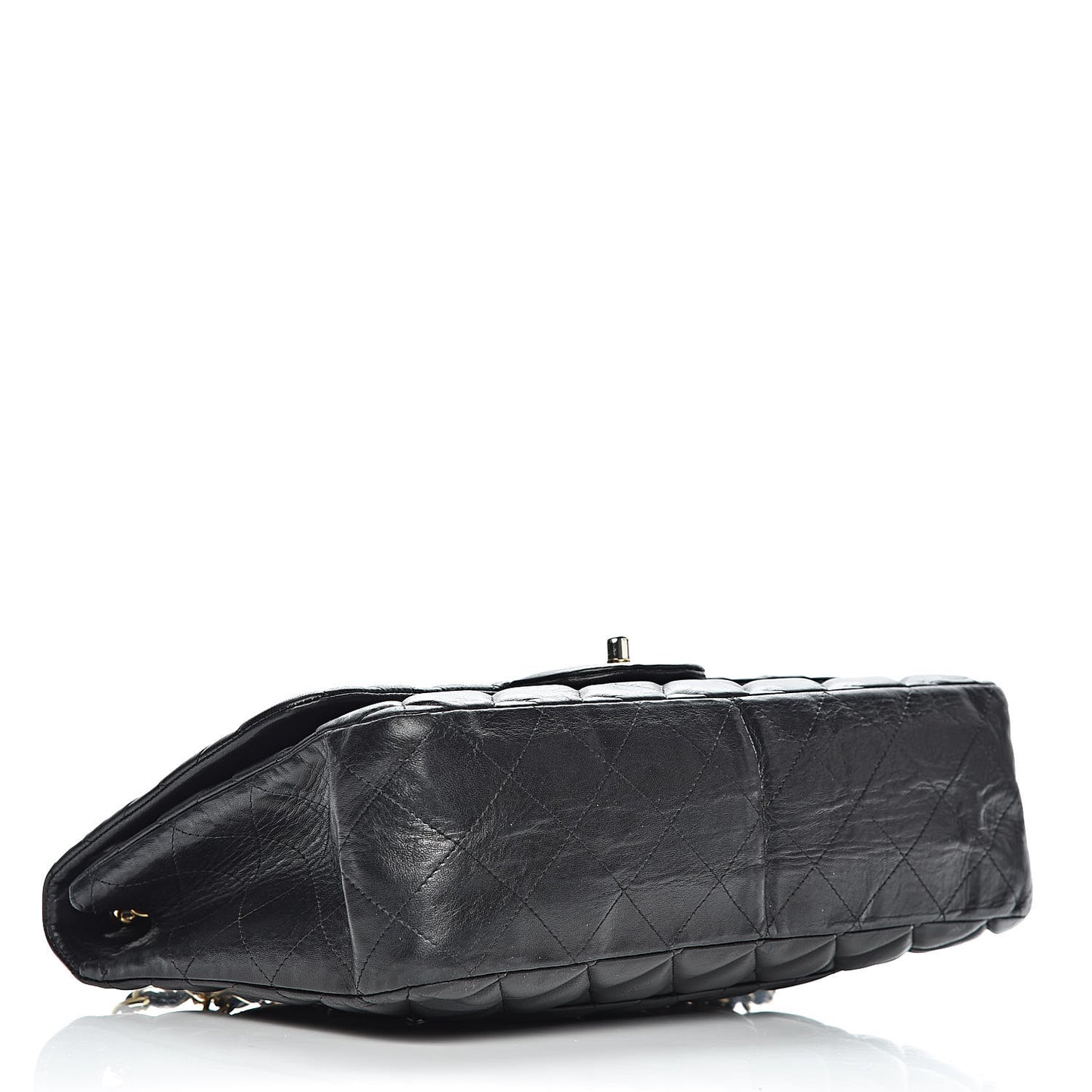 Lambskin Quilted Jumbo Single Flap Black