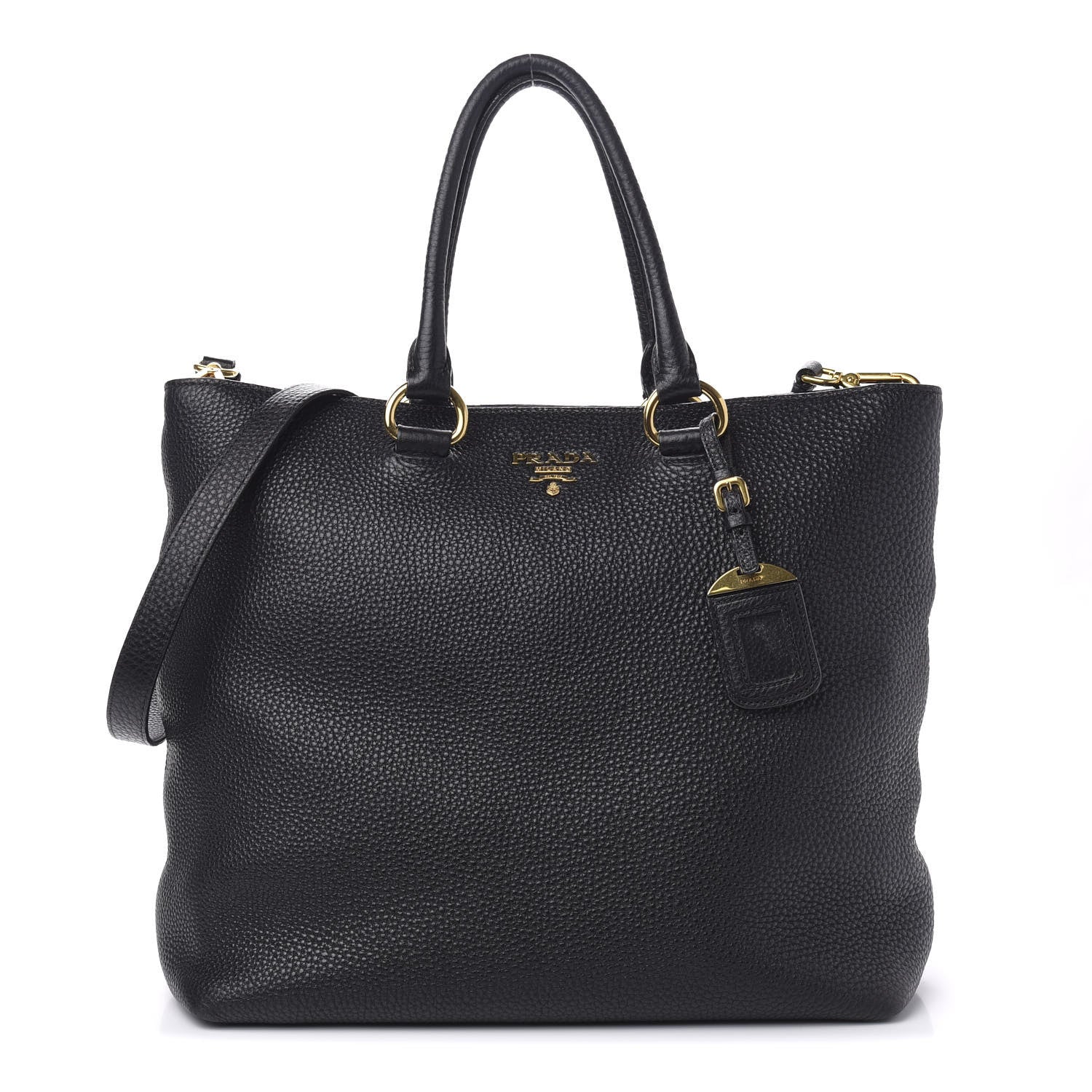 Prada Vitello Daino Tote Black 1 of 11