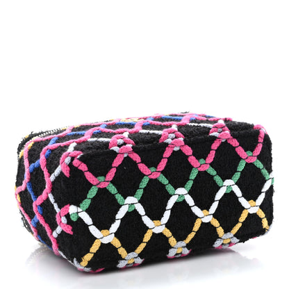 Chanel Tweed Diamond Threaded CC Pearl Crush Small Vanity Case With Chain Black Multicolor 3 of 11