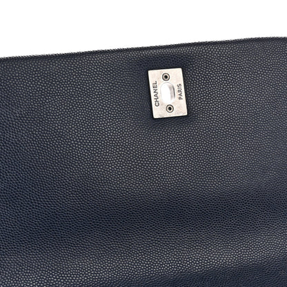 Chanel Caviar Lizard Quilted Large Coco Handle Flap Blue 12 of 17