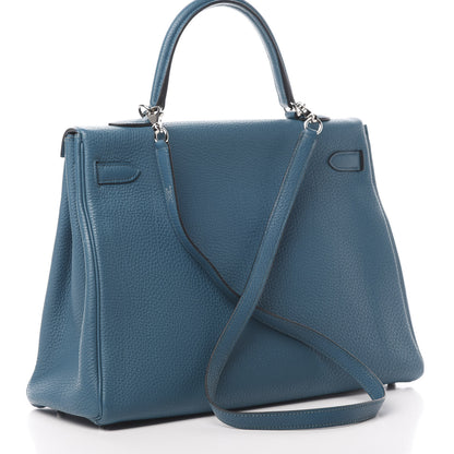 Hermes Togo Kelly Retourne 35 Cobalt 4 of 14