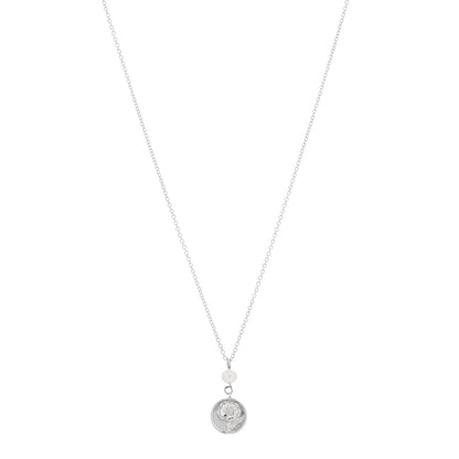Tiffany Sterling Silver Pearl Nature Rose Pendant Necklace 1 of 4