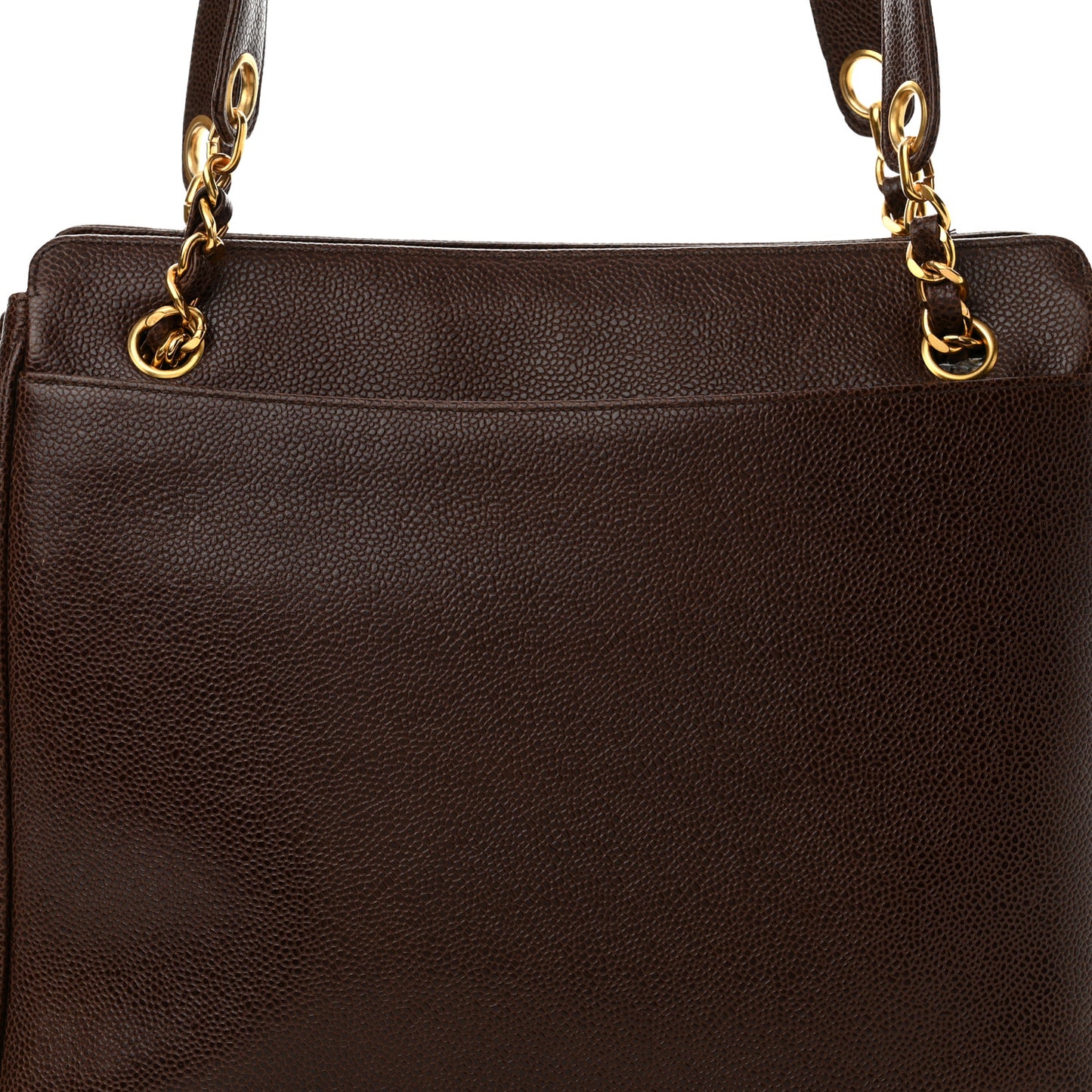 Caviar CC Shoulder Bag Dark Brown