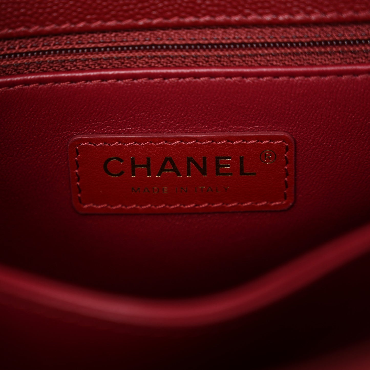 Caviar Lizard Embossed Quilted Mini Coco Handle Flap Burgundy