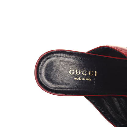 Gucci Malaga Kid Webby Crossover High Heel Slide Sandals 37.5 Hibiscus Red 7 of 9