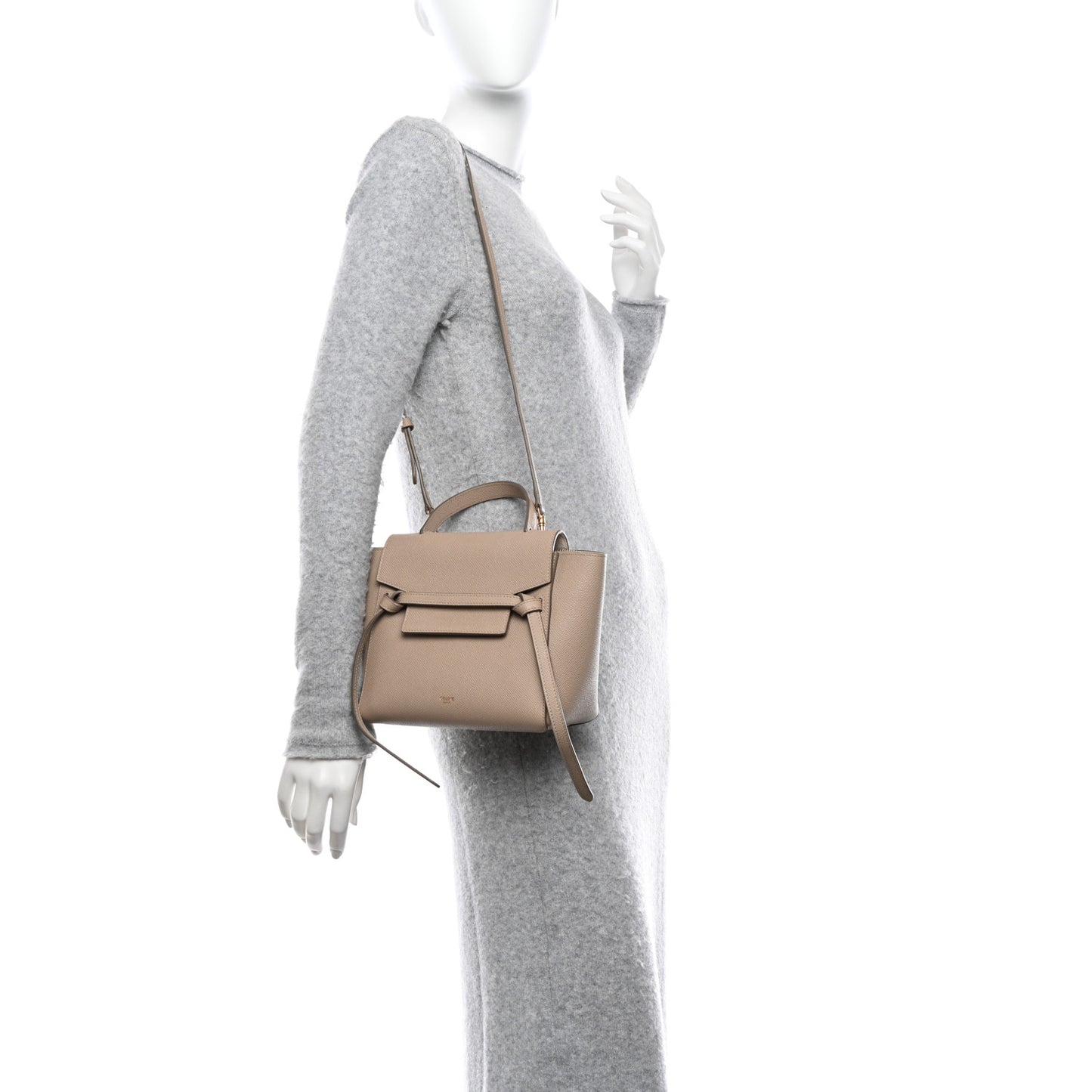 Grained Calfskin Nano Belt Bag Light Taupe