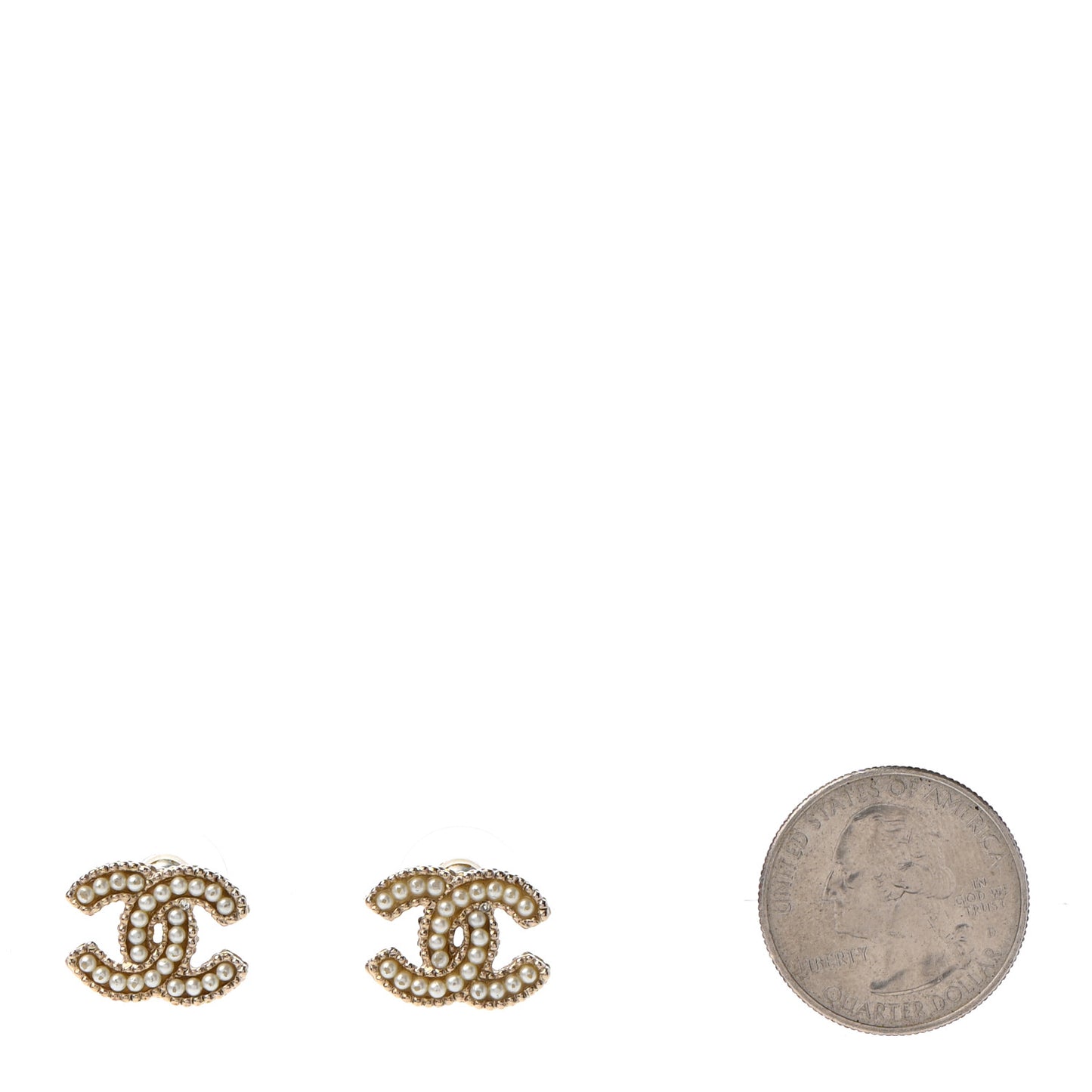 Pearl CC Earrings Gold
