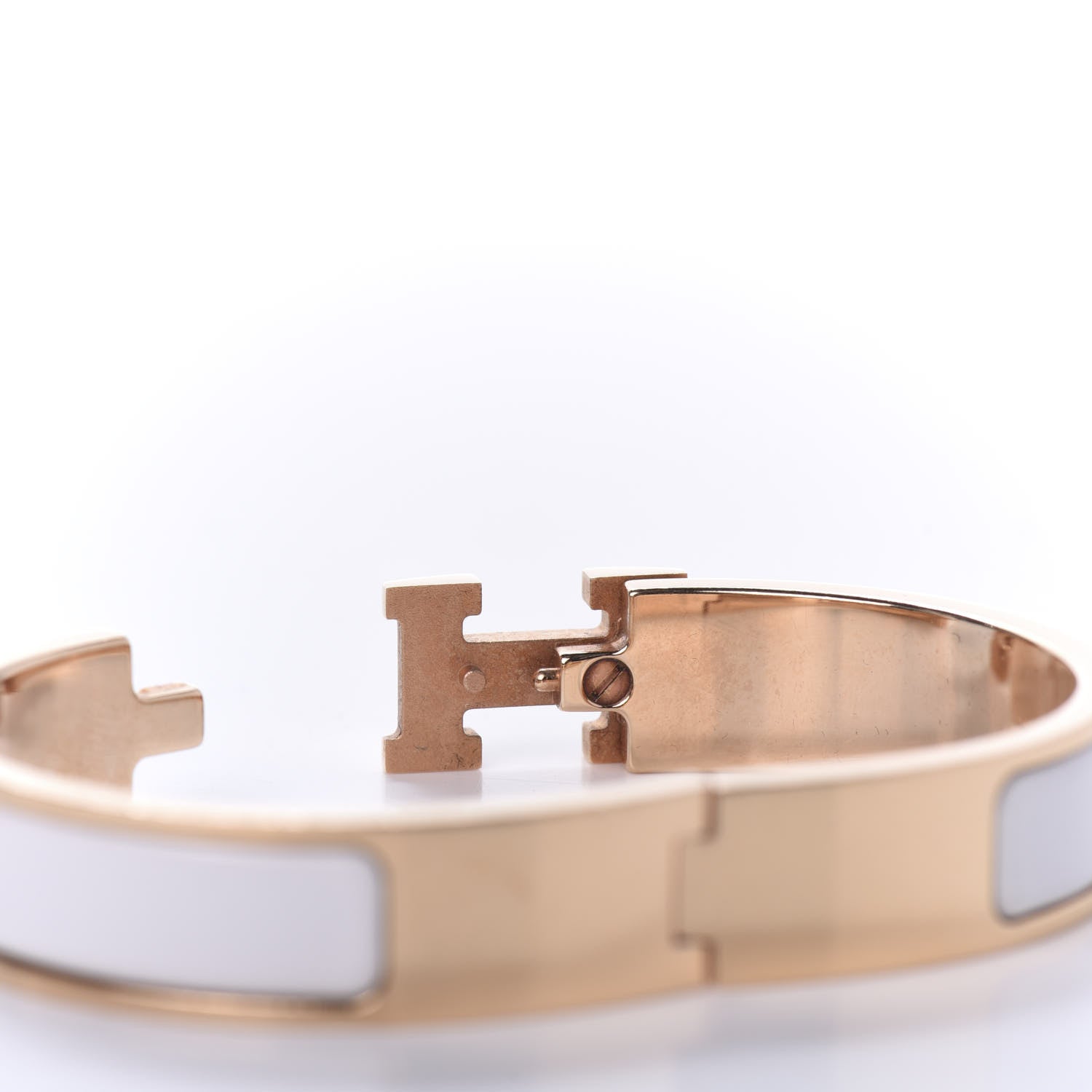 Hermes Enamel Narrow Clic Clac H Bracelet PM White 5 of 7