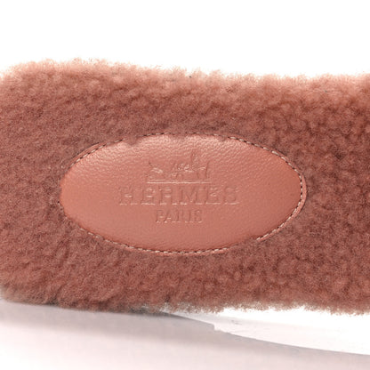 Hermes Woolskin Oran Sandals 35 Rose Aube 7 of 7