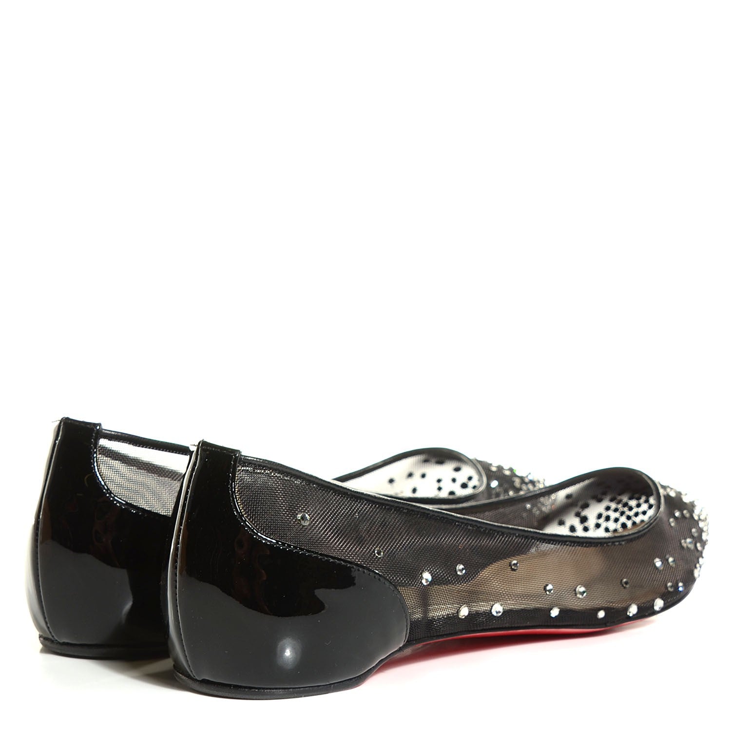 Christian Louboutin Patent Body Strass Flats 38.5 Black 4 of 7
