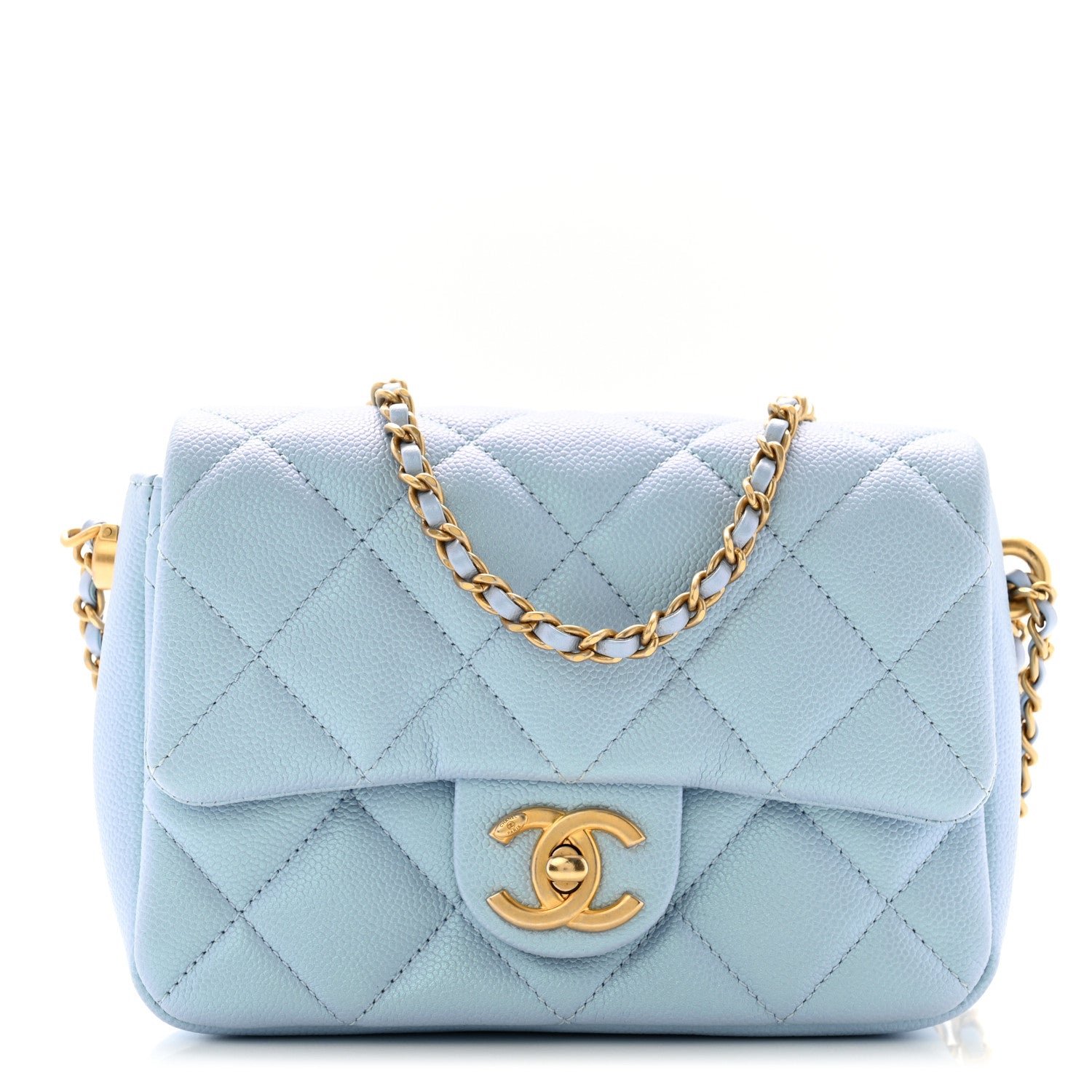 Chanel Caviar Quilted Mini My Perfect Flap Light Blue 1 of 10