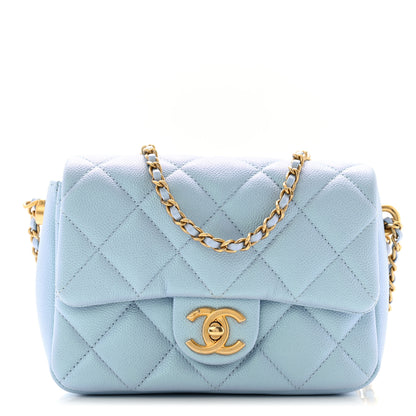 Chanel Caviar Quilted Mini My Perfect Flap Light Blue 1 of 10