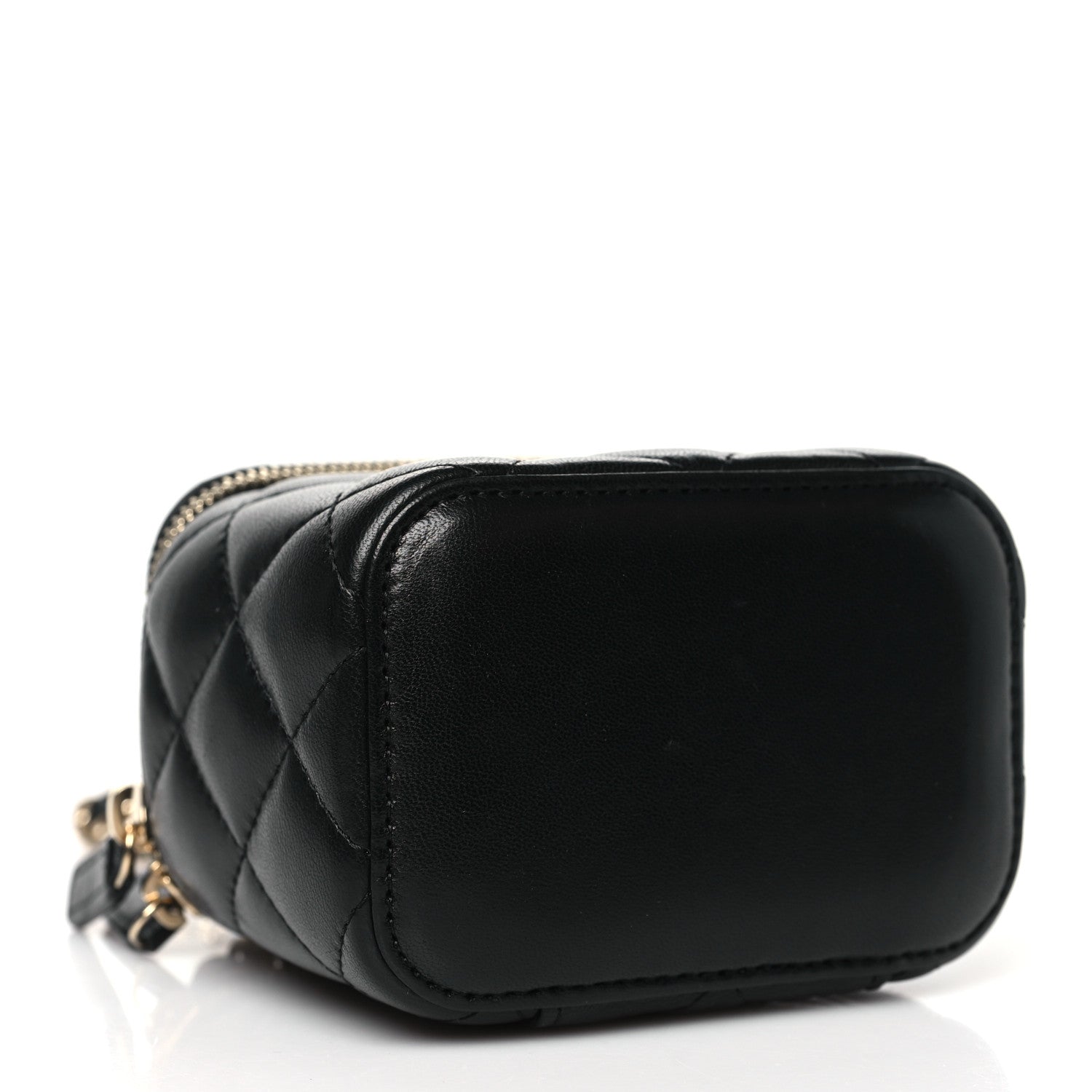 Chanel Lambskin Quilted Mini Vanity Case With Chain Black 4 of 11