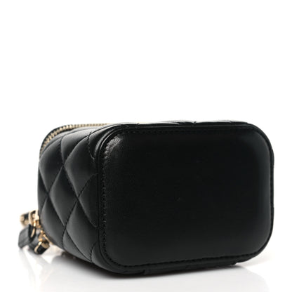 Chanel Lambskin Quilted Mini Vanity Case With Chain Black 4 of 11