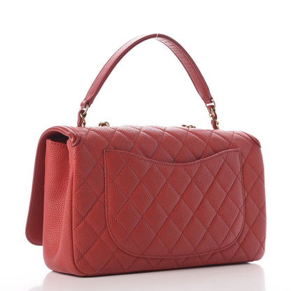 Chanel Caviar Quilted Medium CC Filigree Flap Red 2 of 9