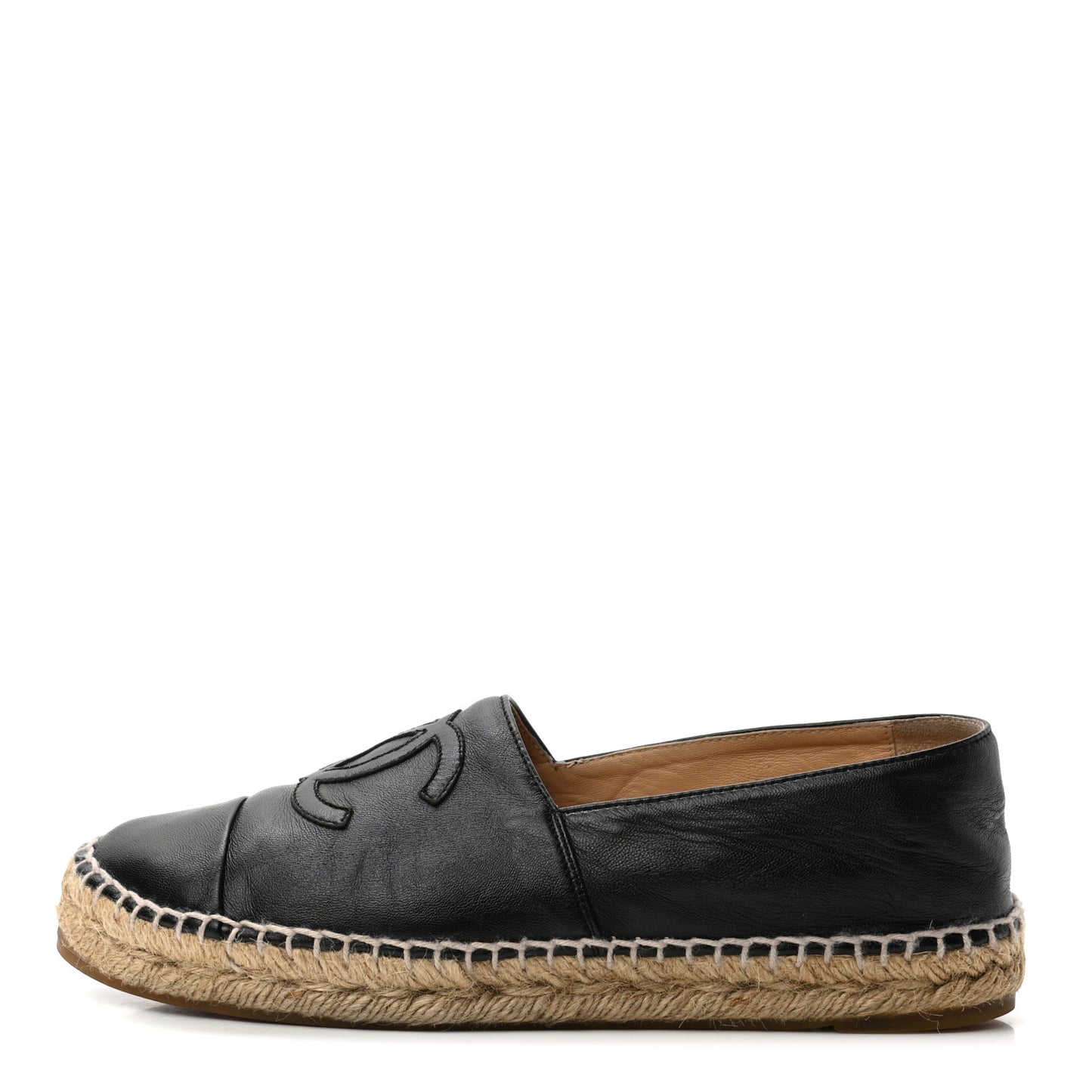 Lambskin CC Espadrilles 37 Black