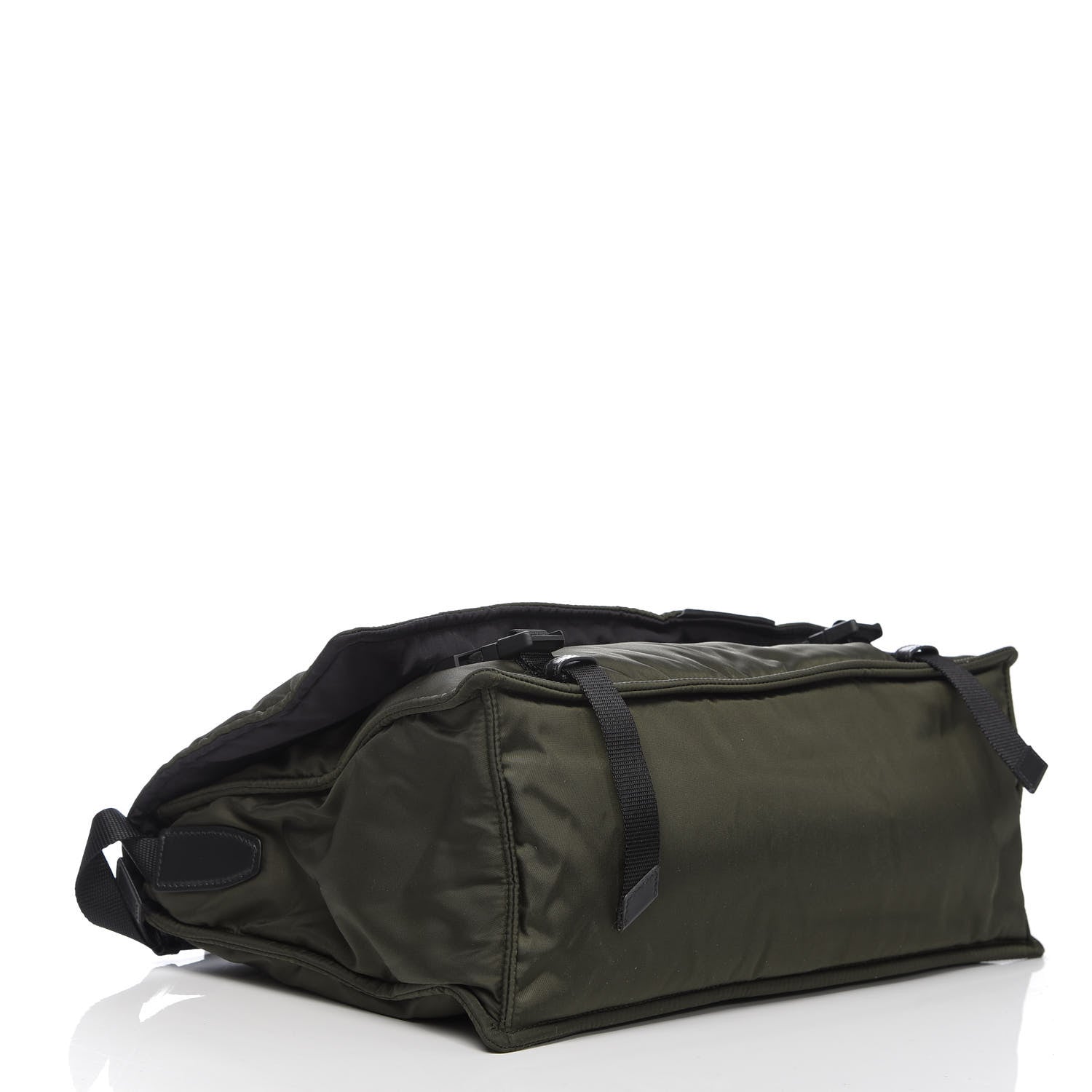 Prada Tessuto Nylon Soft Calf Messenger Militare Black 4 of 9