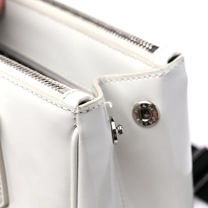 Prada Spazzolato Small Galleria Double Zip Tote White Black 9 of 10