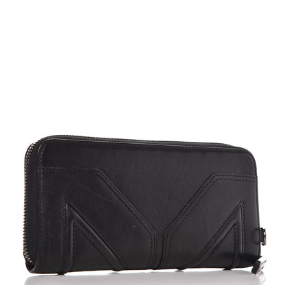 MCM Lambskin Large Zip Around Wallet Black 3 of 15