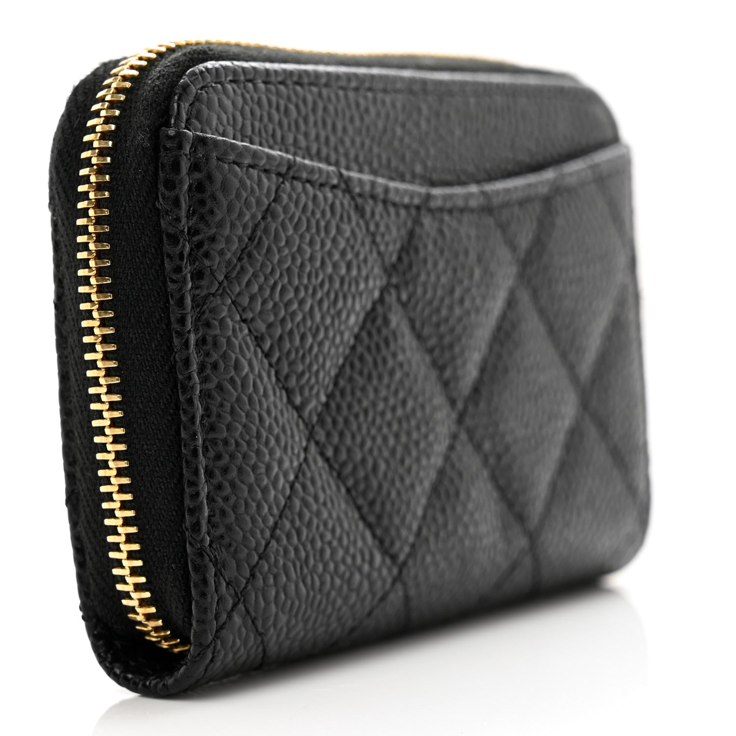 Chanel Caviar Quilted Zip Coin Purse Black 3 of 7