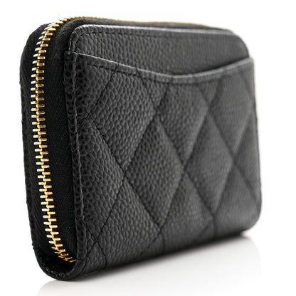Chanel Caviar Quilted Zip Coin Purse Black 3 of 7