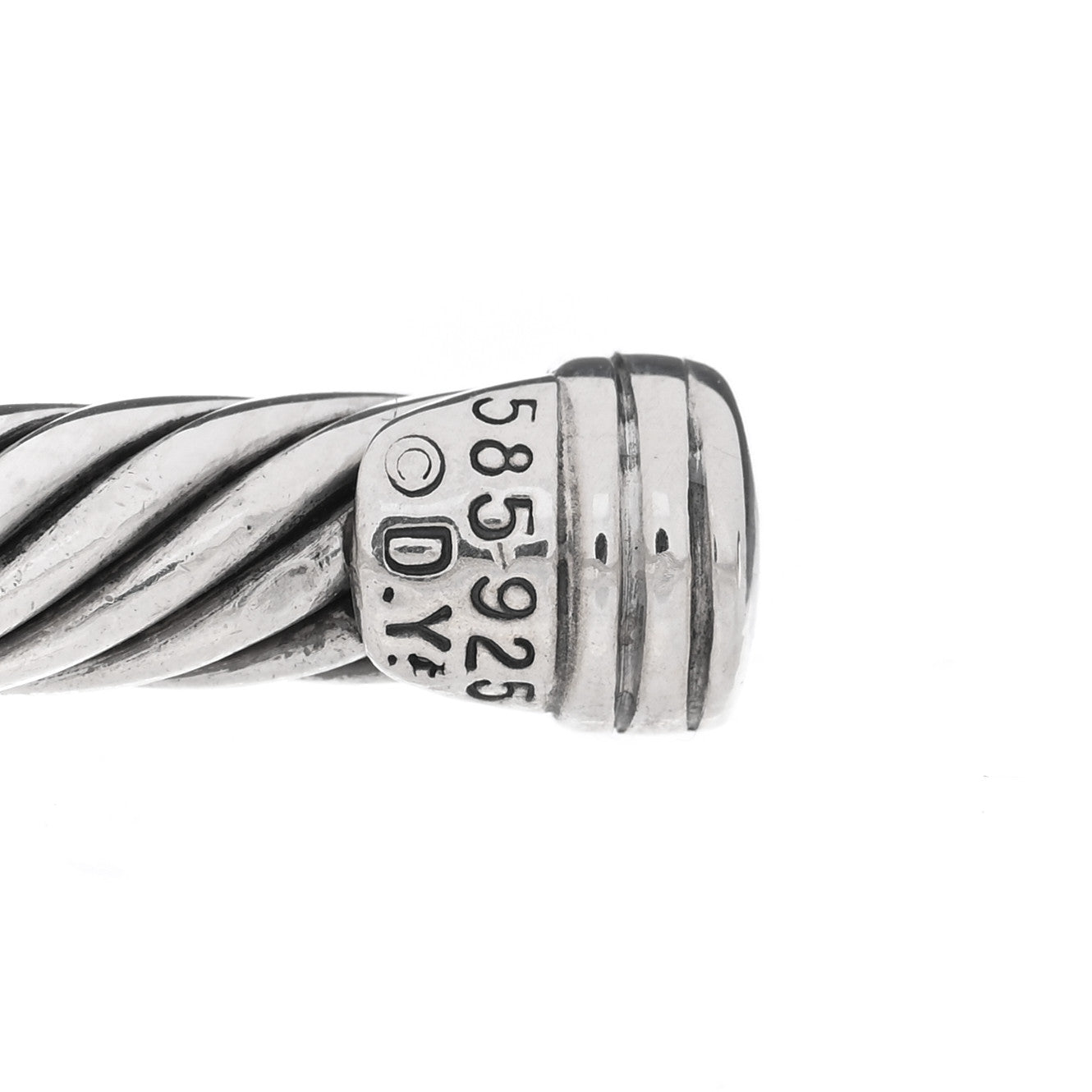 David Yurman Sterling Silver 14K Yellow Gold 5mm X Station Cable Bracelet 3 of 3