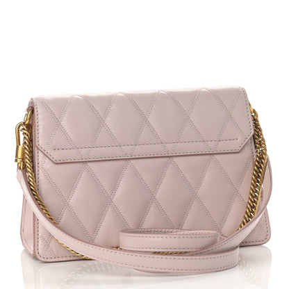 Givenchy Goatskin Quilted Small GV3 Shoulder Bag Pale Pink 3 of 12