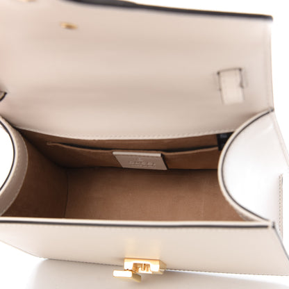 Gucci Calfskin Mini Sylvie Top Handle Bag White 5 of 10