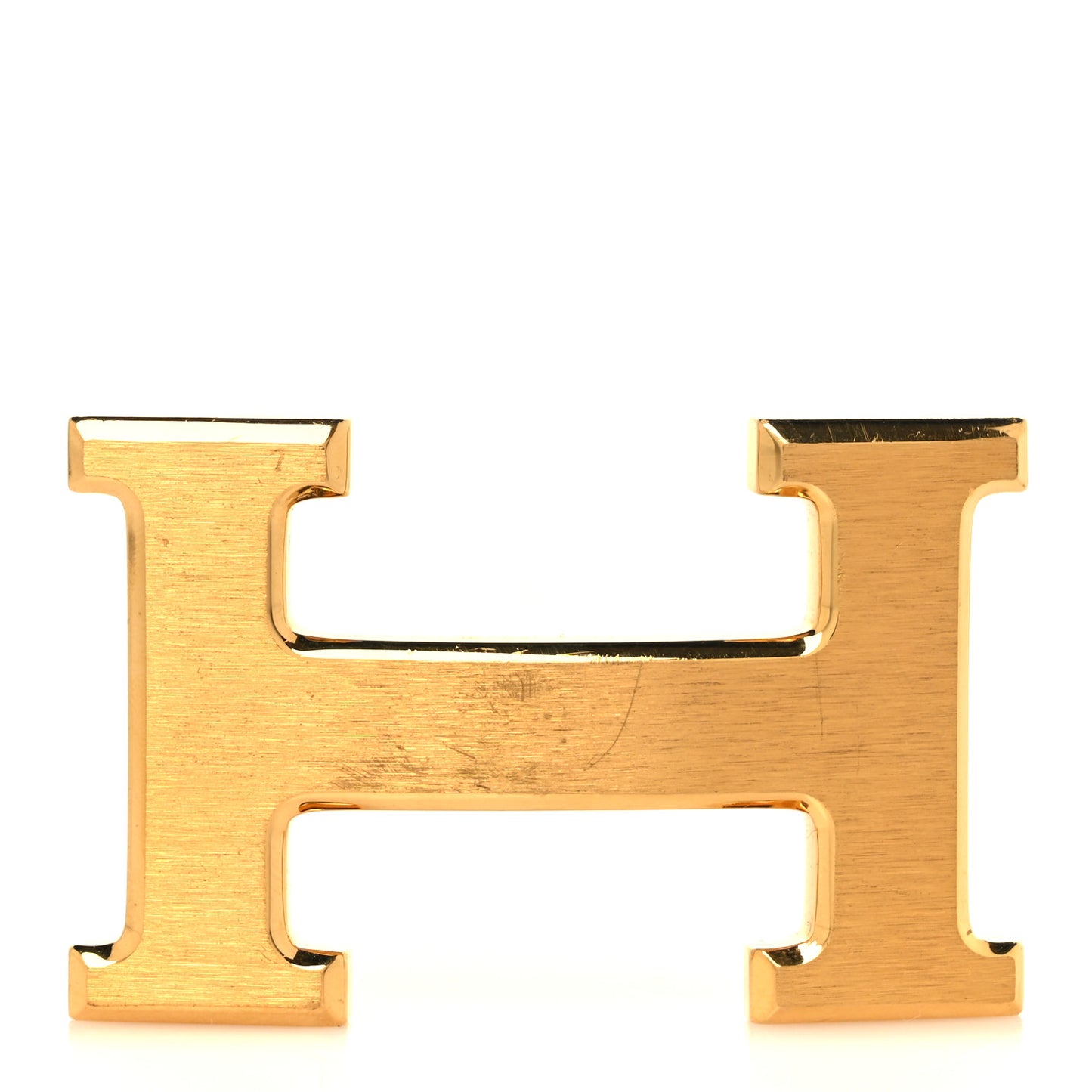 Brass Gold Plated Brushed 32mm H Belt Buckle Gold