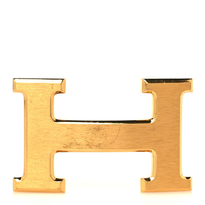 Hermes Brass Gold Plated Brushed 32mm H Belt Buckle Gold 1 of 3