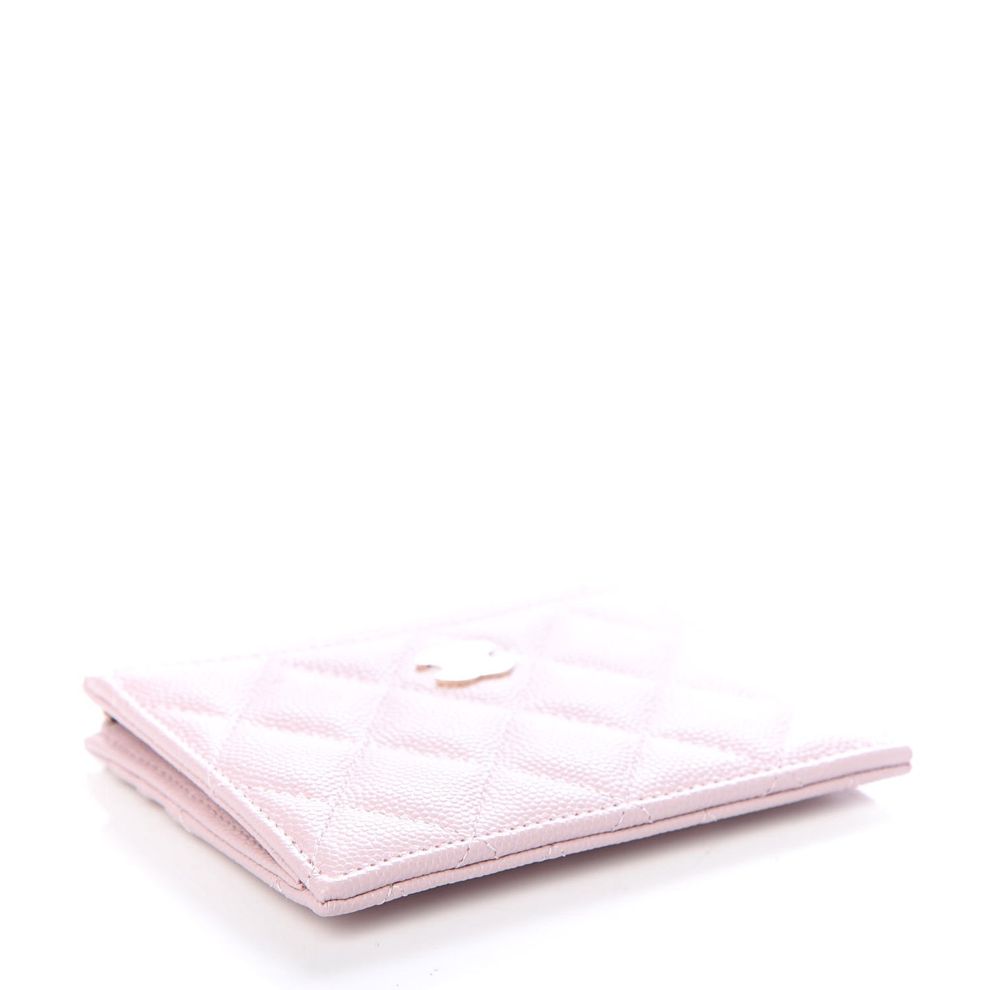 Caviar Quilted CC Zip Card Holder Light Pink
