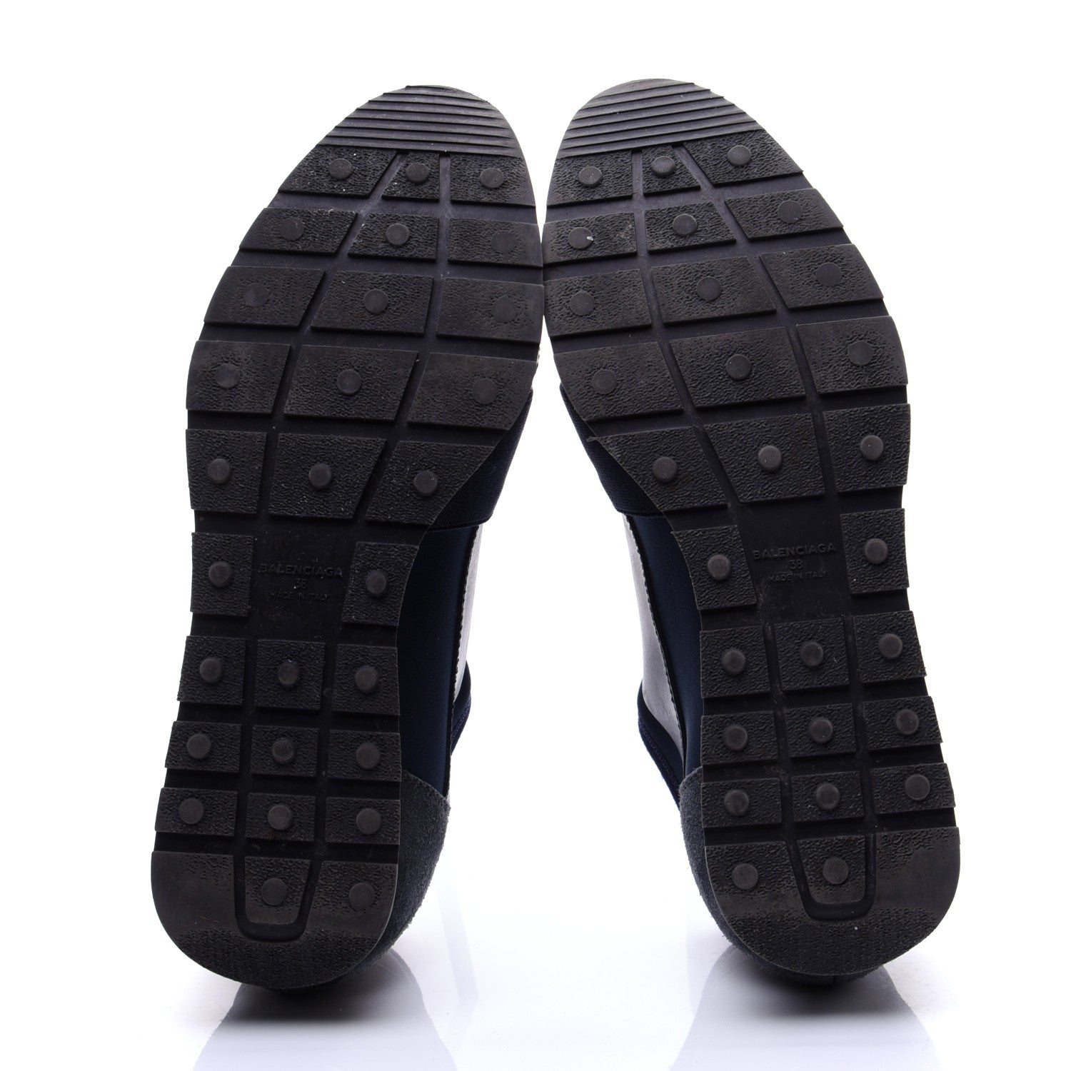 Balenciaga Calfskin Neoprene Mesh Womens Race Runner Sneakers 38 Bleu Nuit 10 of 11