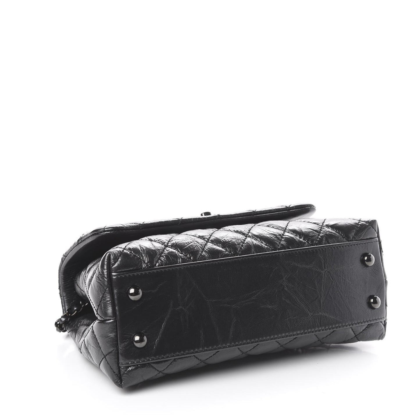 Aged Calfskin Quilted Mini Coco Handle Flap So Black