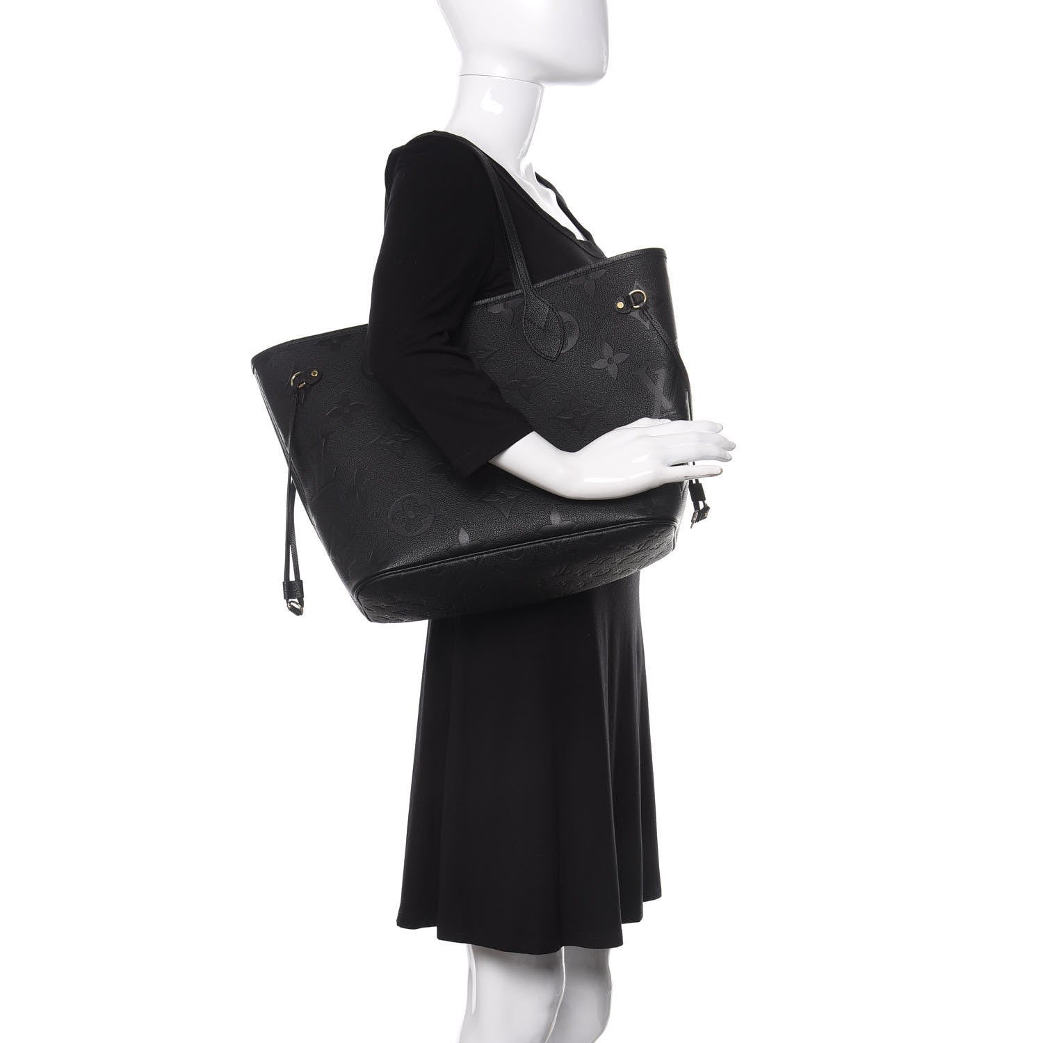 Louis Vuitton Empreinte Monogram Giant Neverfull MM Black 2 of 14