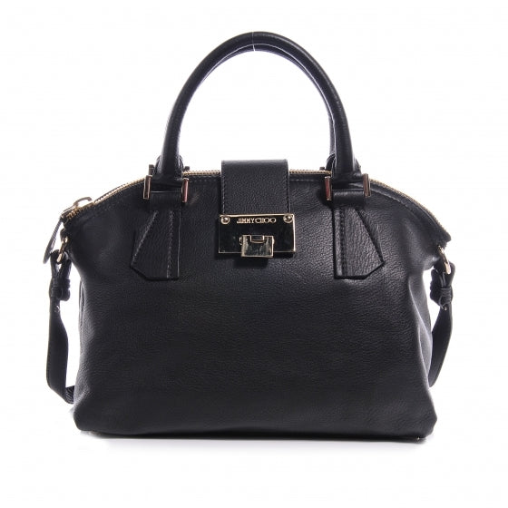 Leather Rosa Satchel Black