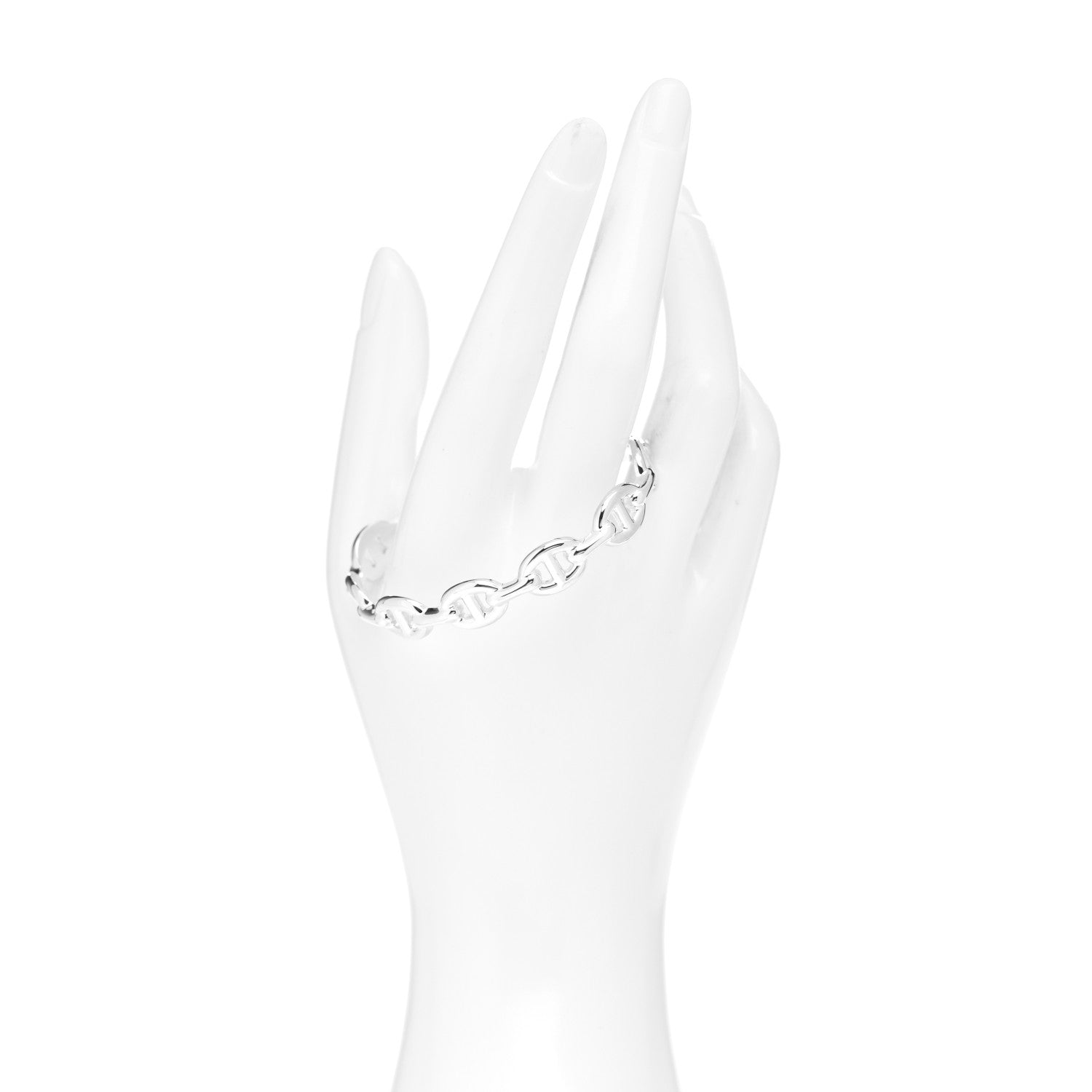 Hermes Sterling Silver MM Chaine d'Ancre Enchainee Cuff Bracelet ST 2 of 5