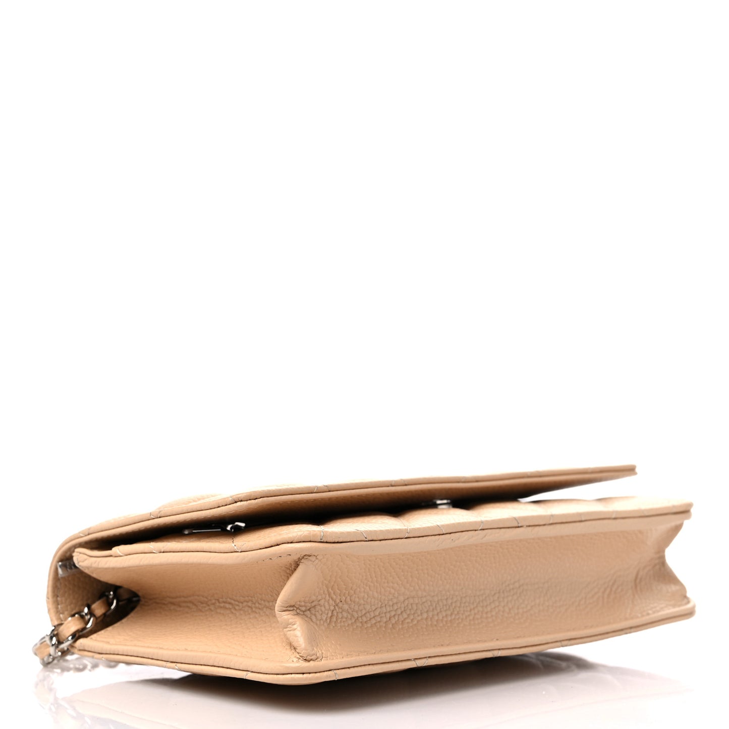 Caviar Quilted Wallet On Chain WOC Beige
