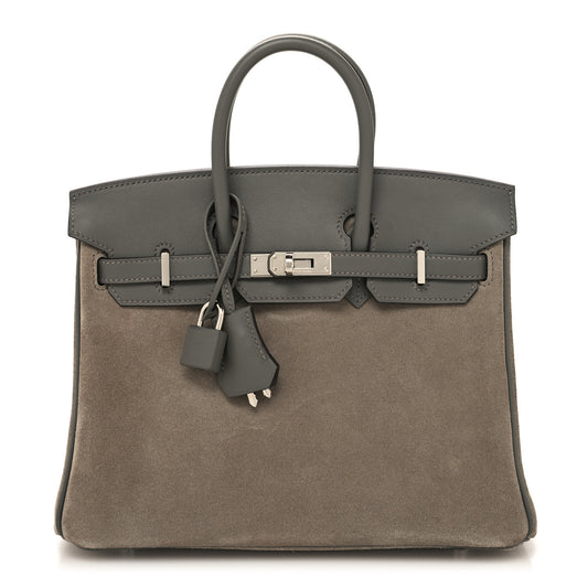Veau Doblis Swift Grizzly Birkin 25 Gris Meyer Gris Caillou