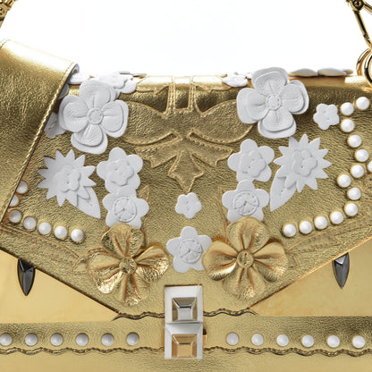 Fendi Metallic Calfskin Wonder Monster Kan I Shoulder Bag Gold 9 of 9