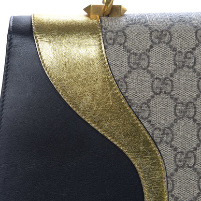 Gucci Nappa GG Supreme Monogram Medium Osiride Top Handle Bag Black Oro Vecchio Beige Ebony 13 of 19