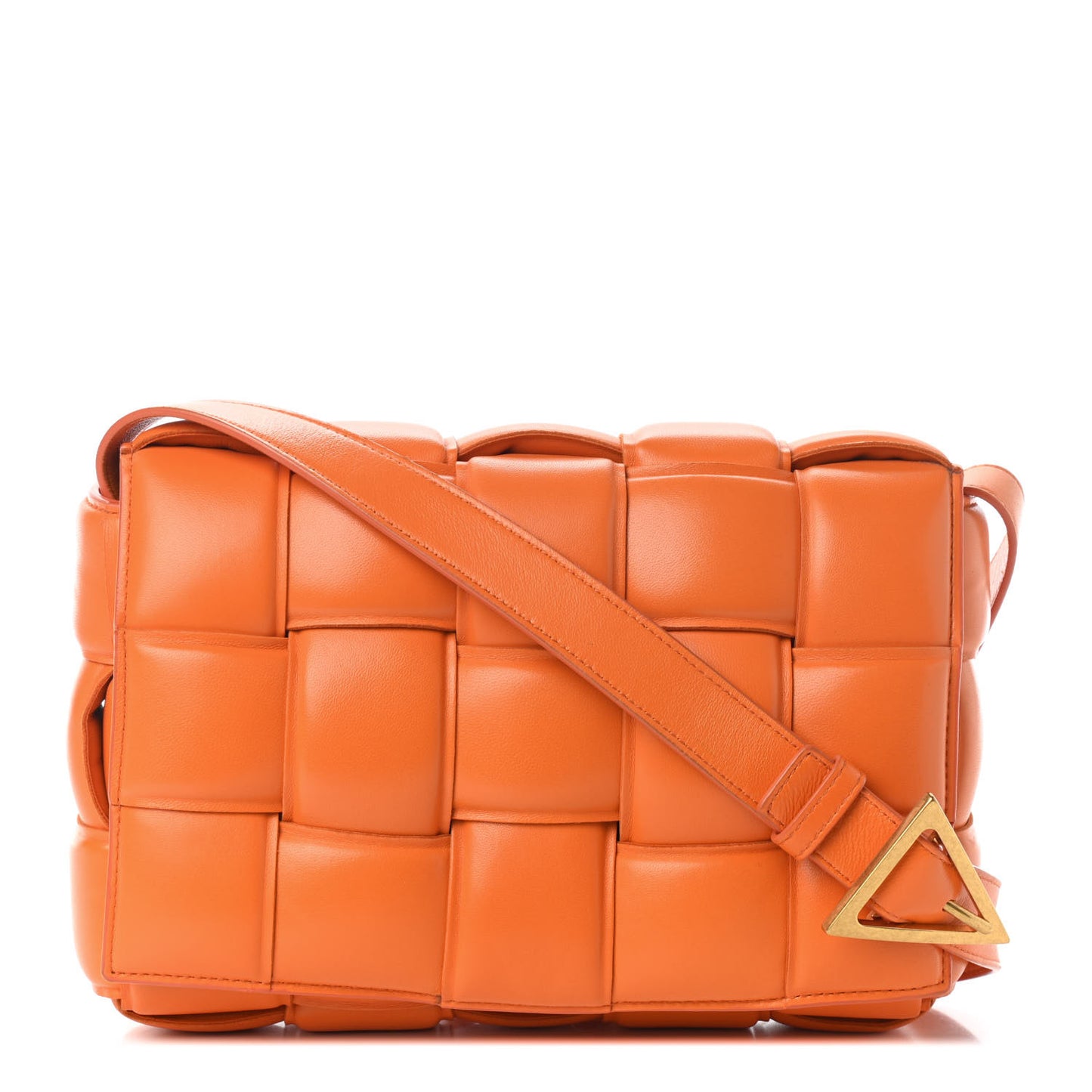 Nappa Maxi Intreccio Padded Cassette Crossbody Bag Clay
