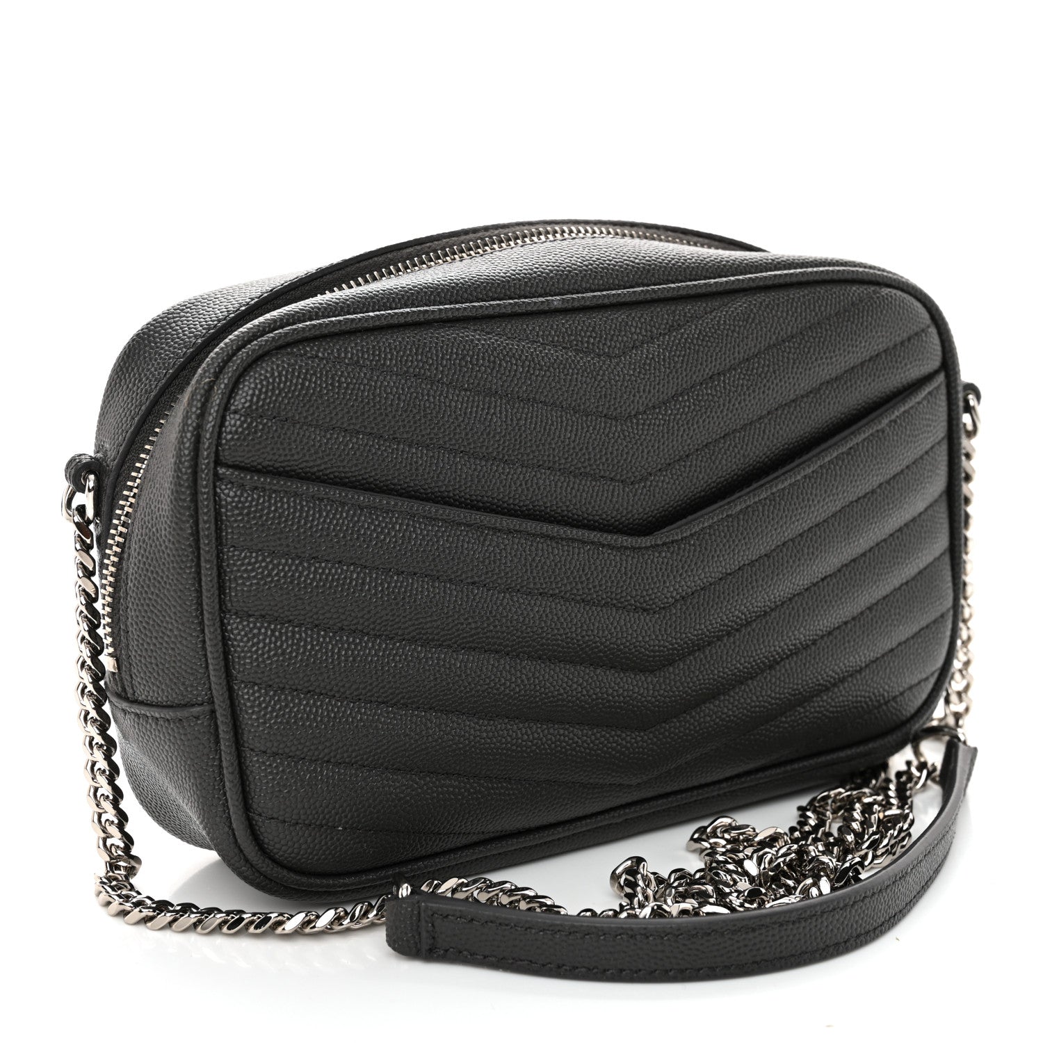 Saint Laurent Grain De Poudre Matelasse Monogram Mini Lou Camera Bag Asphalt 3 of 9
