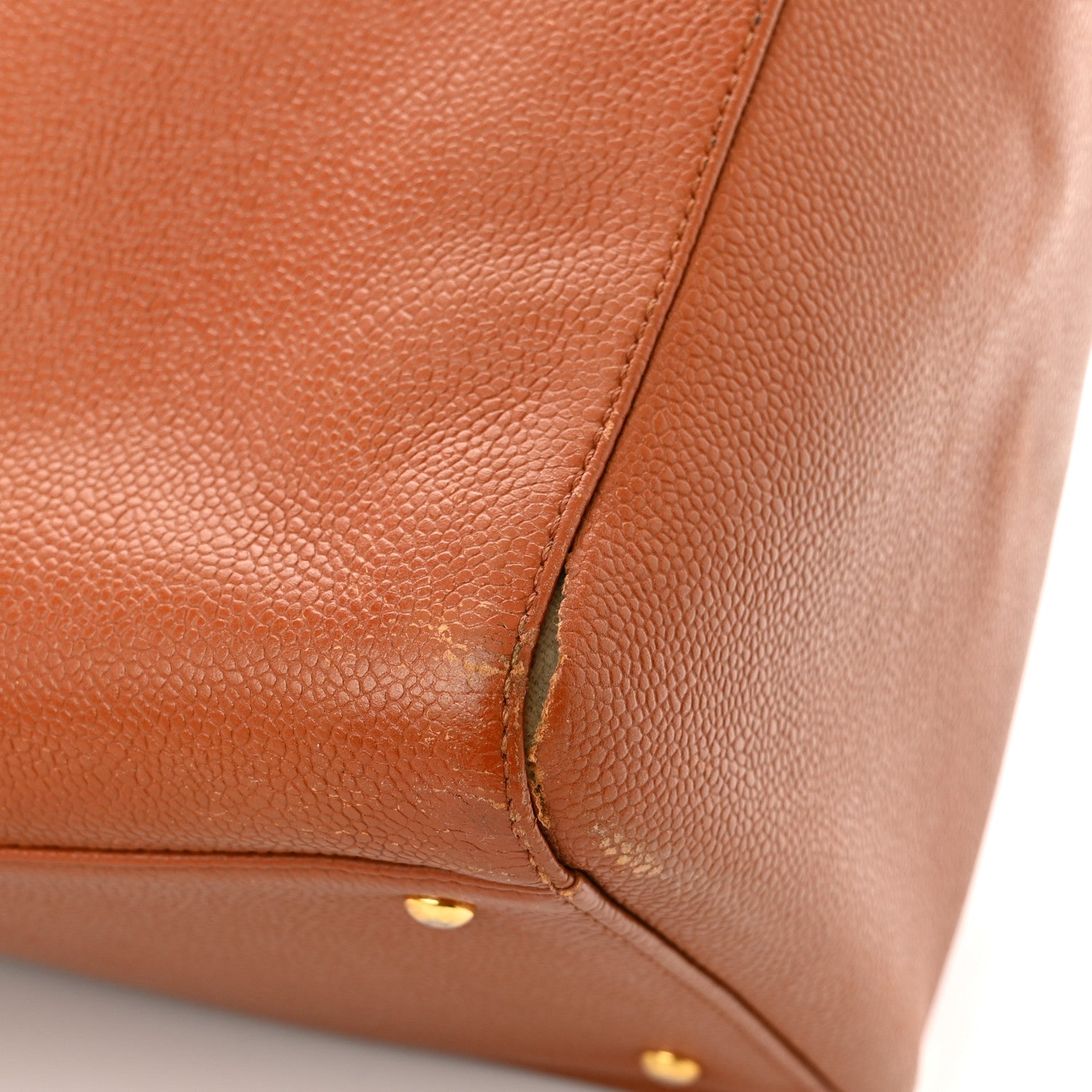 Chanel Caviar Large CC Shoulder Bag Light Brown 11 of 12