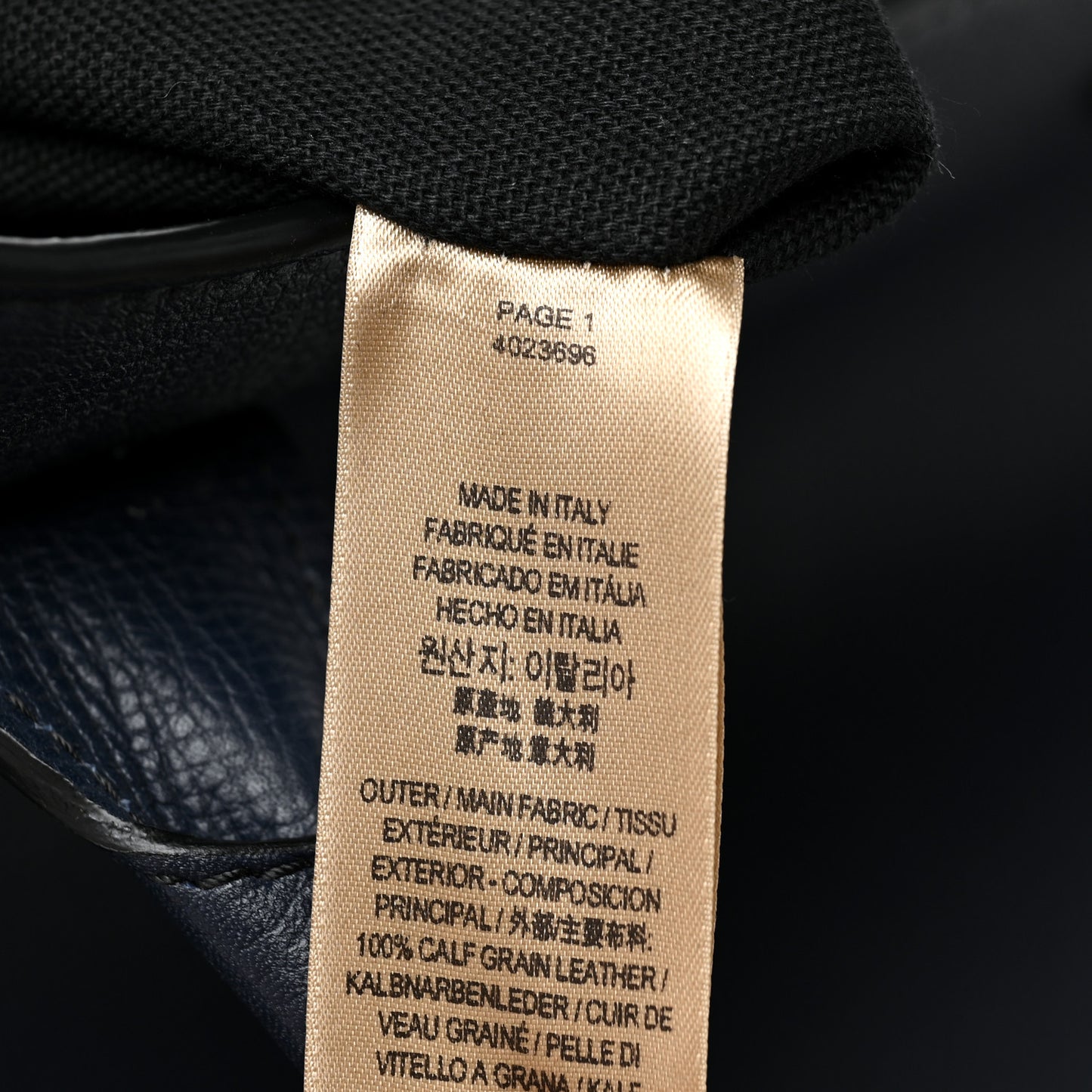 Derby Calfskin House Check Medium Banner Tote Ink Blue