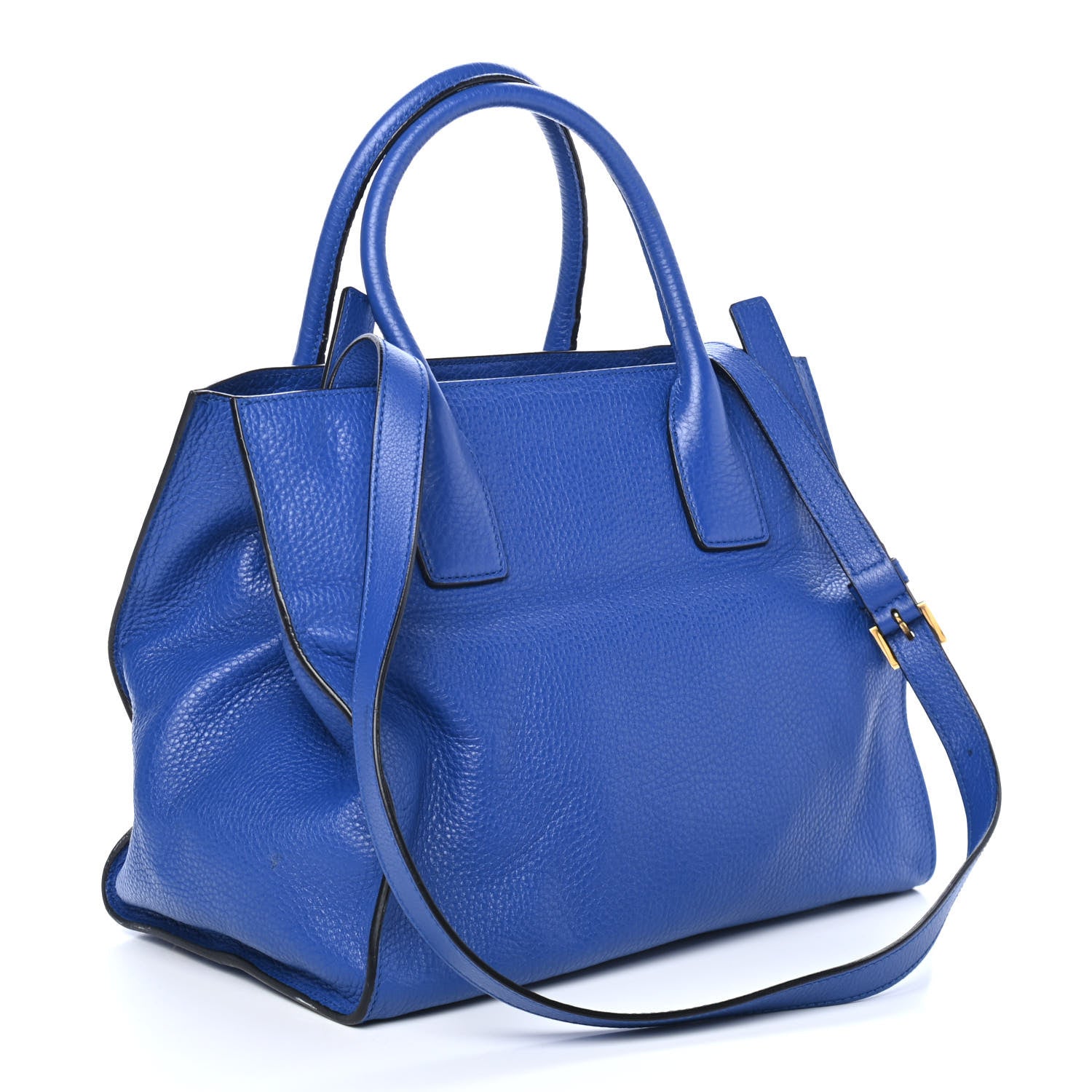 Prada Vitello Daino Shopping Tote Royal 2 of 4